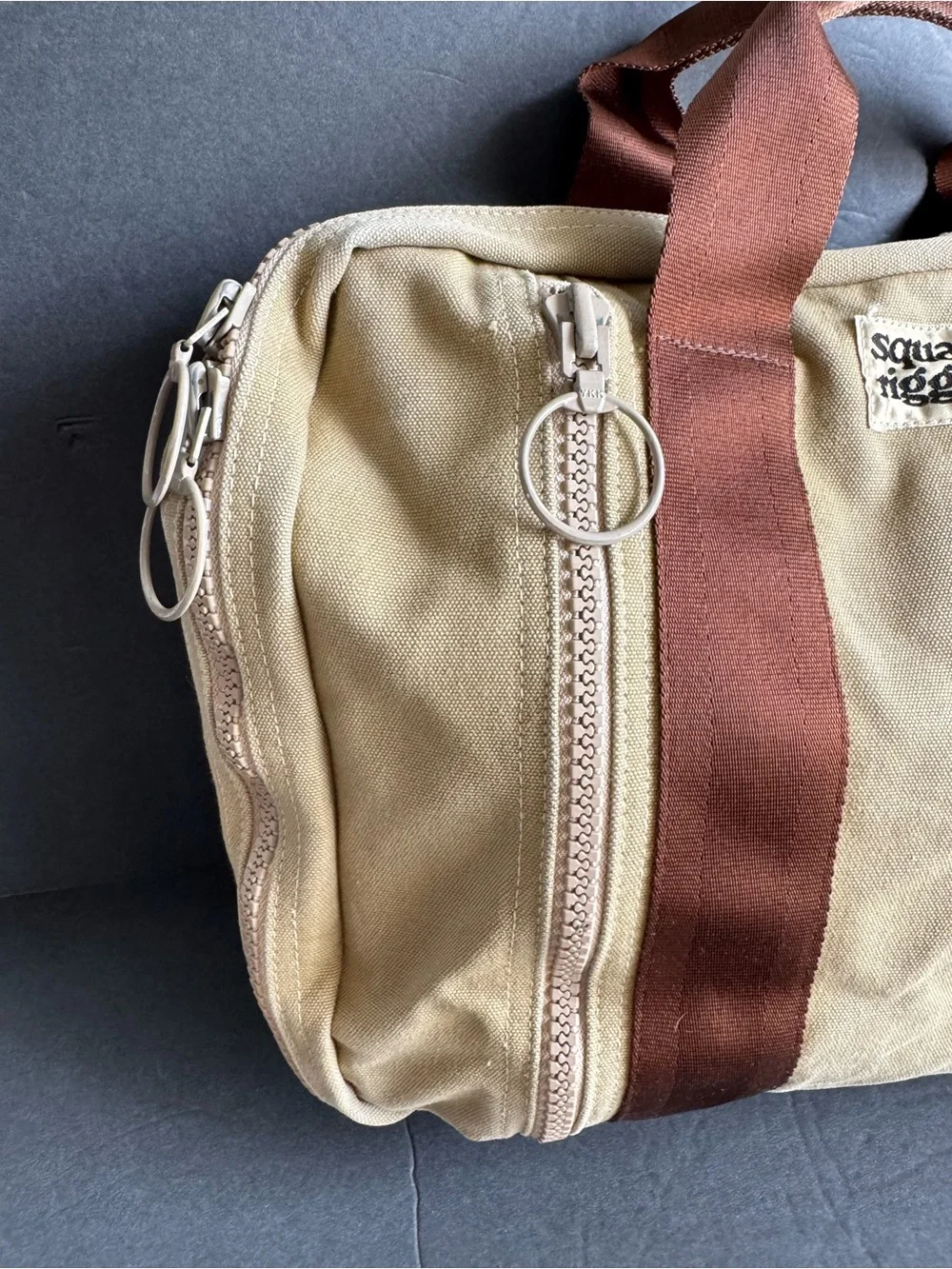 Vintage Lands End Square Rigger Bag Cotton‎ Briefcase Tool Travel Unisex